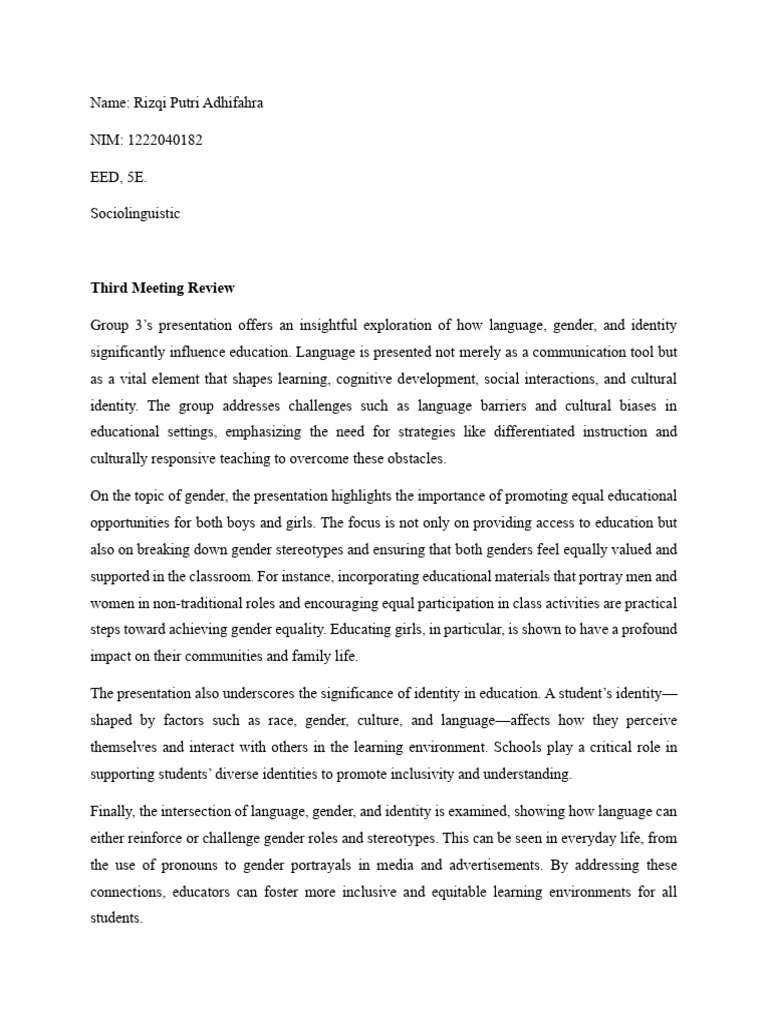 Rizqi Putri Adhifahra, 1222040182, 5E, EED - Sociolinguistic, 3rd ...