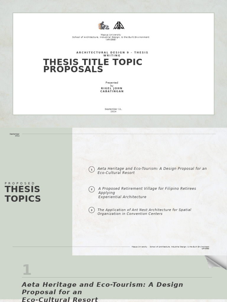 ARIDBE Architectural Thesis Proposals | PDF