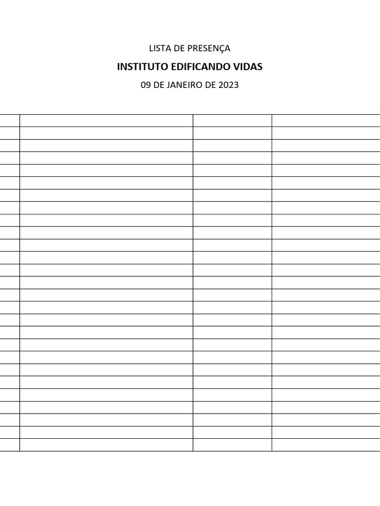 Lista de Presença Assembleia | PDF
