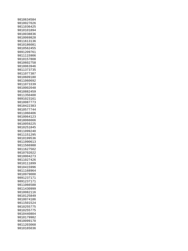 List of Unique Identification Numbers | PDF | Lifestyle