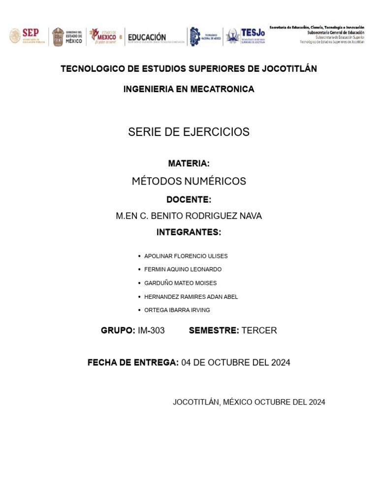 Ejercicios de Métodos Numéricos en C++ | PDF | Ecuaciones | C