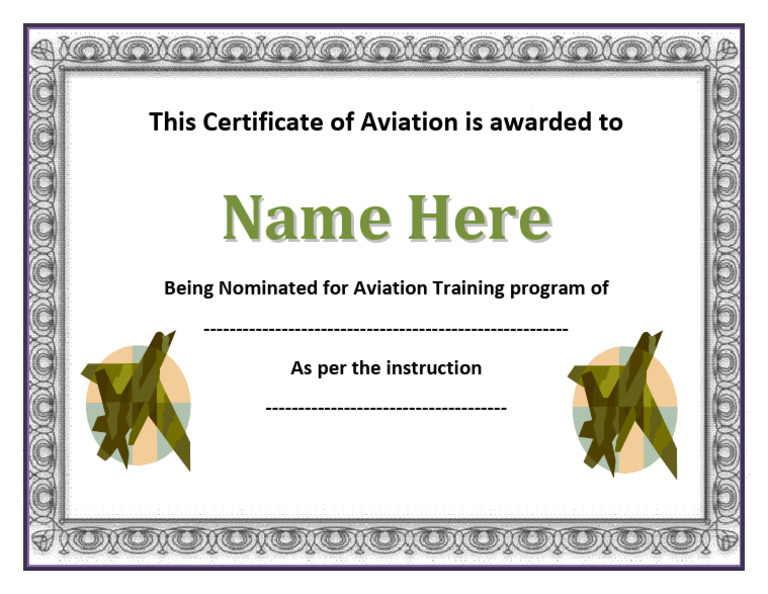 Aviation Certificate Template | PDF | Technology & Engineering