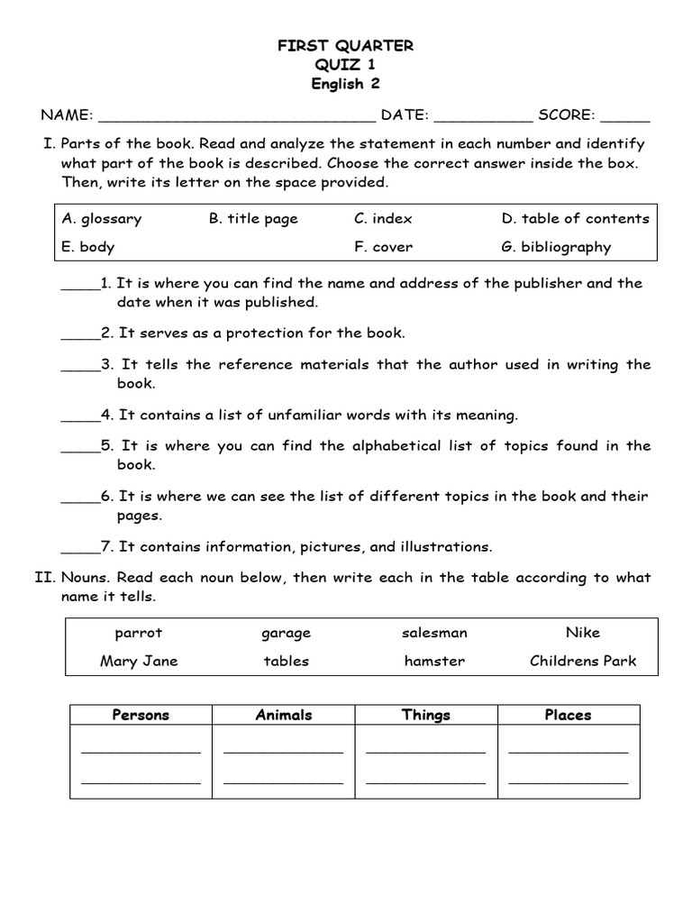 English 2 Quiz 1 Pdf Linguistic Morphology Syntax