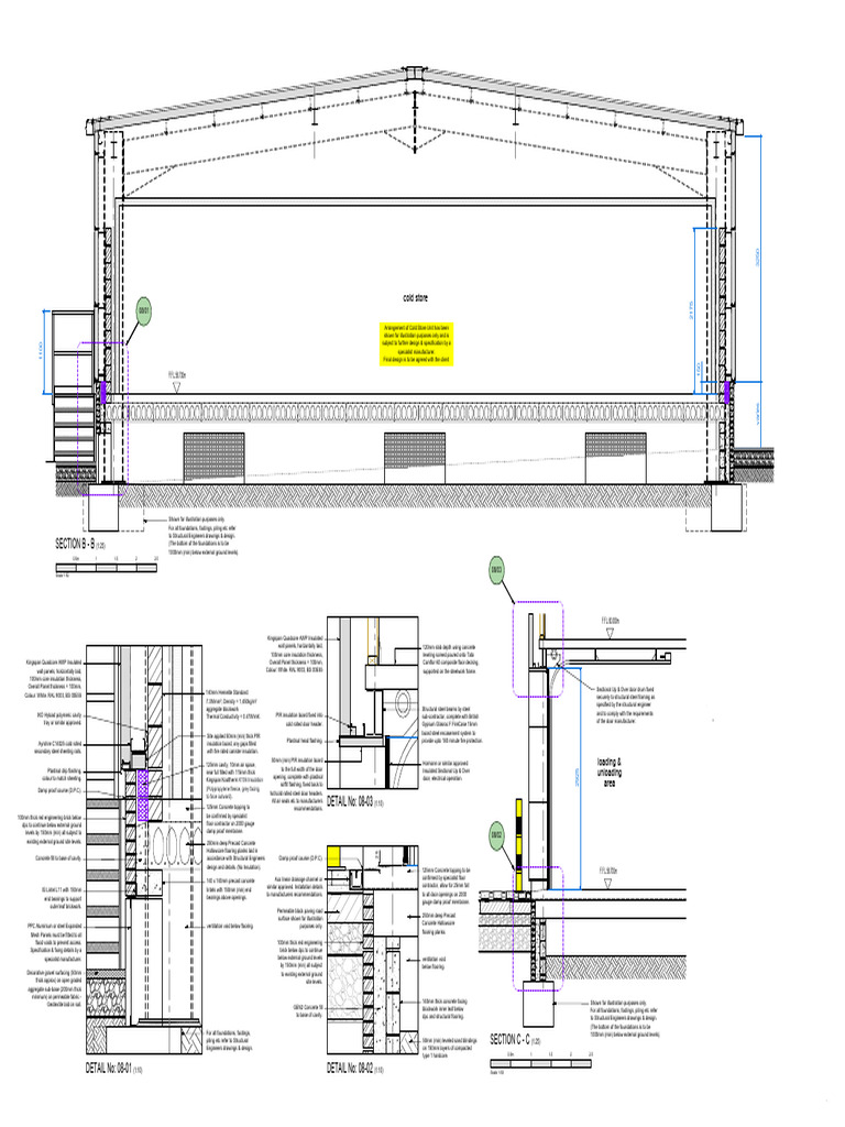 Section B - B: Cold Store | PDF | Concrete | Deep Foundation