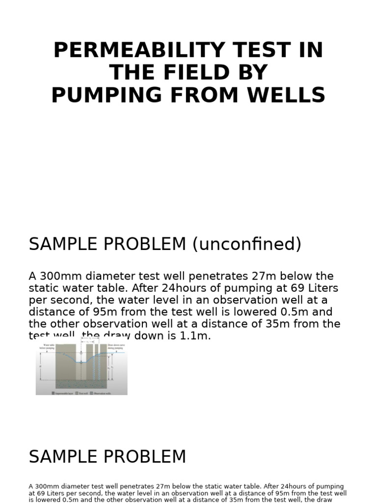 Field Permeability Test: Pumping Wells | PDF | Science & Mathematics