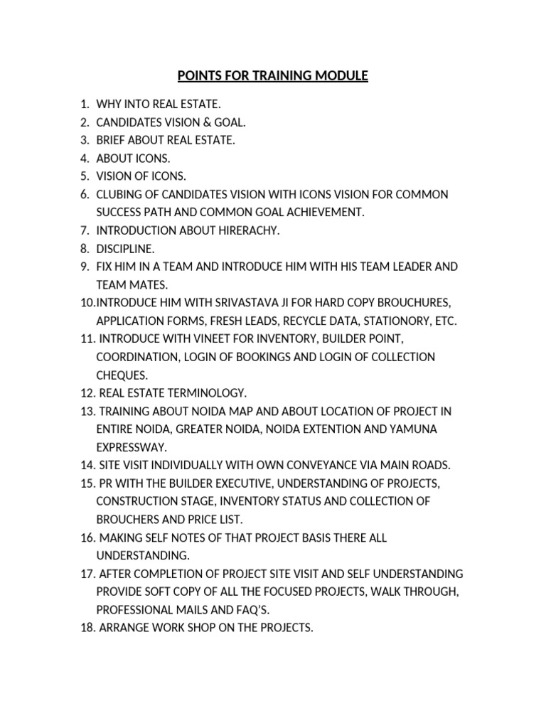 Real Estate Training Essentials | PDF