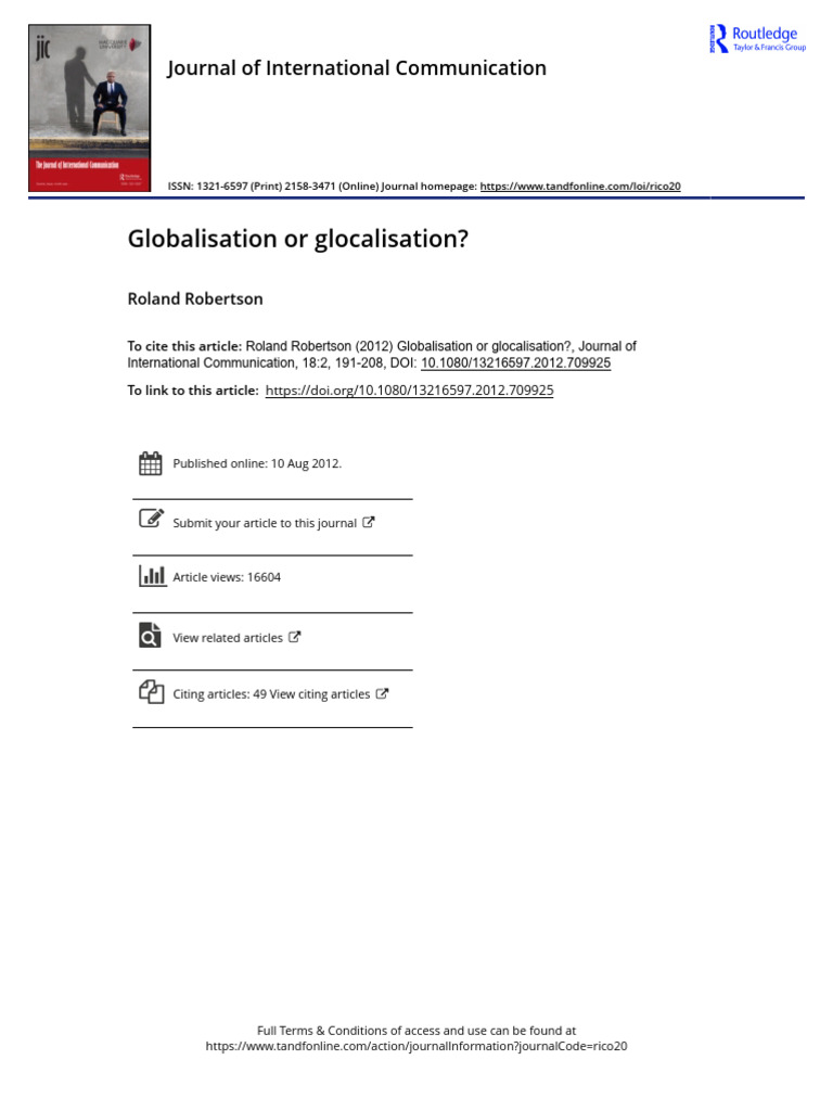Globalisation vs. Glocalisation Explained | PDF | Globalization | Sociology