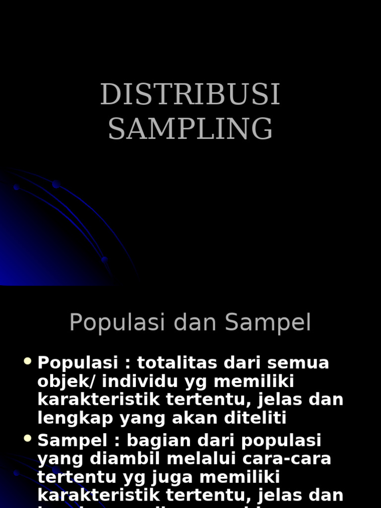 Distribusi Sampling | PDF | Metode & Bahan Ajar