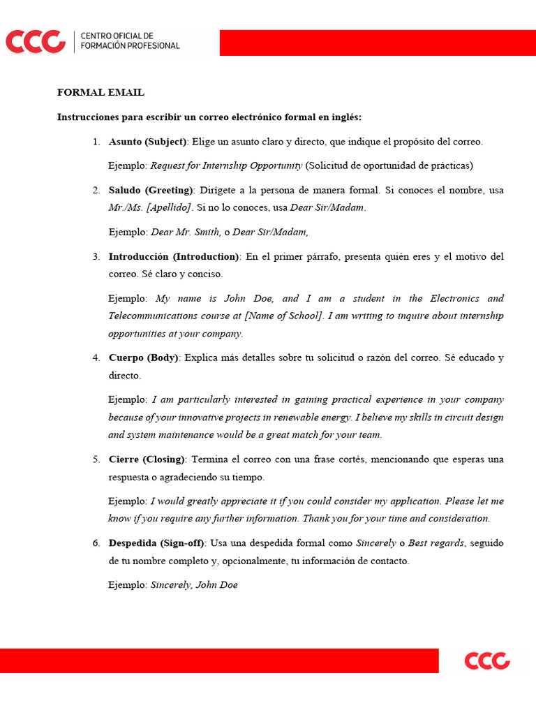 Formal Email | PDF | Career & Growth