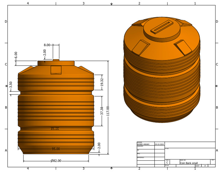 Coin Bank Design Blueprint | PDF