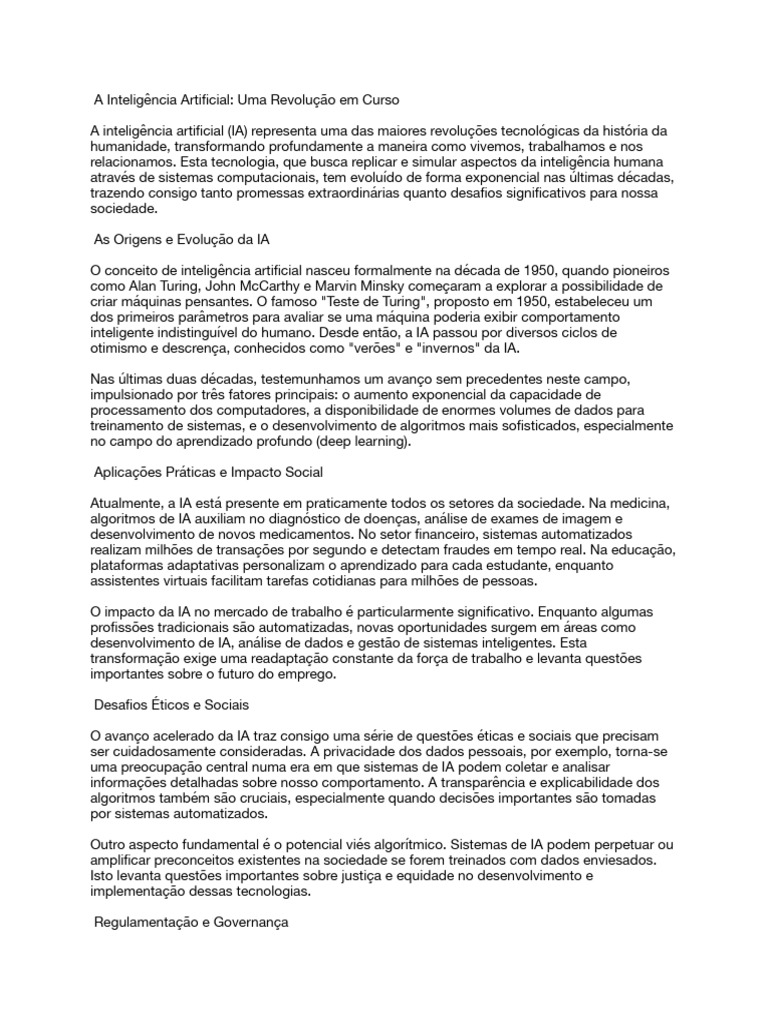 A Revolução da Inteligência Artificial | PDF | Inteligência artificial ...