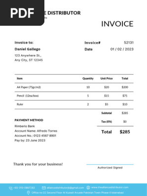 White Gold Simple Business Invoice