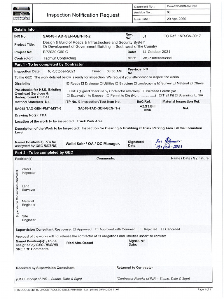 SA048 TAD GEN GEN IR 2 Rev.1 | PDF