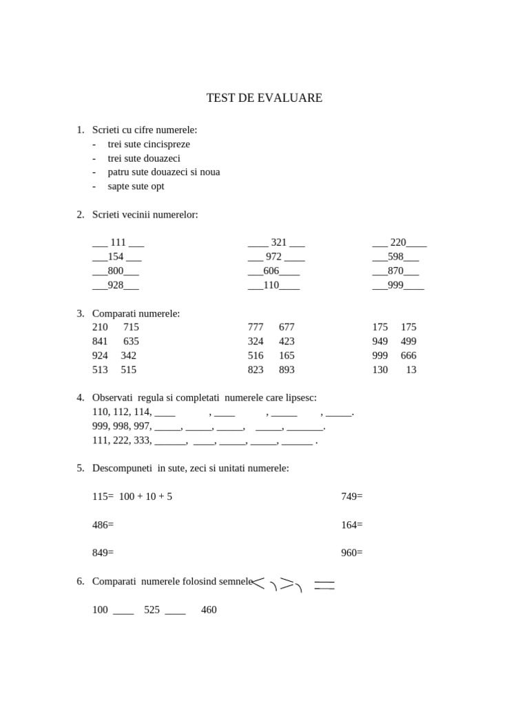 2 Test de Evaluare Mem | PDF