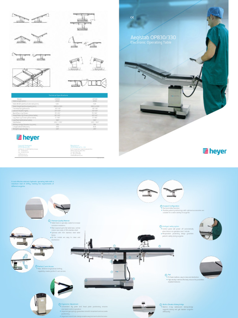 Aegistab OP830 Electronic Operating Table | PDF | Surgery | Orthopedic ...