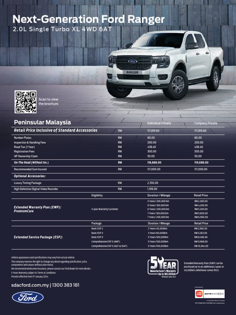Ford Ranger Price List Malaysia 2024 | PDF | Transport | Car