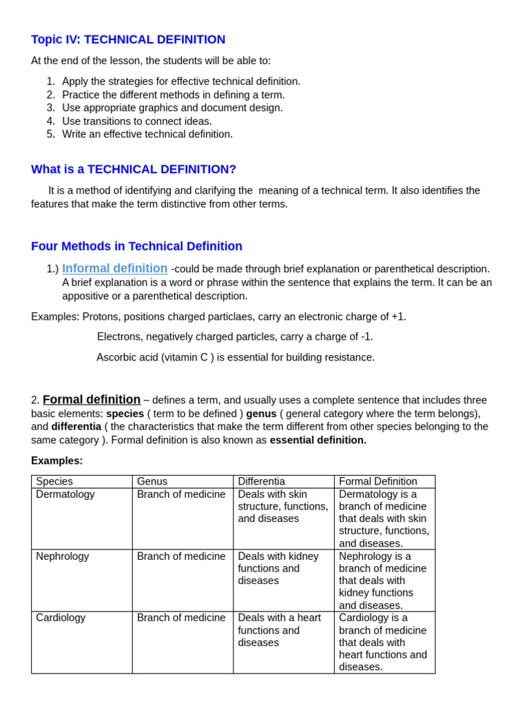 Understanding Technical Definitions | PDF | Definition | Nephrology