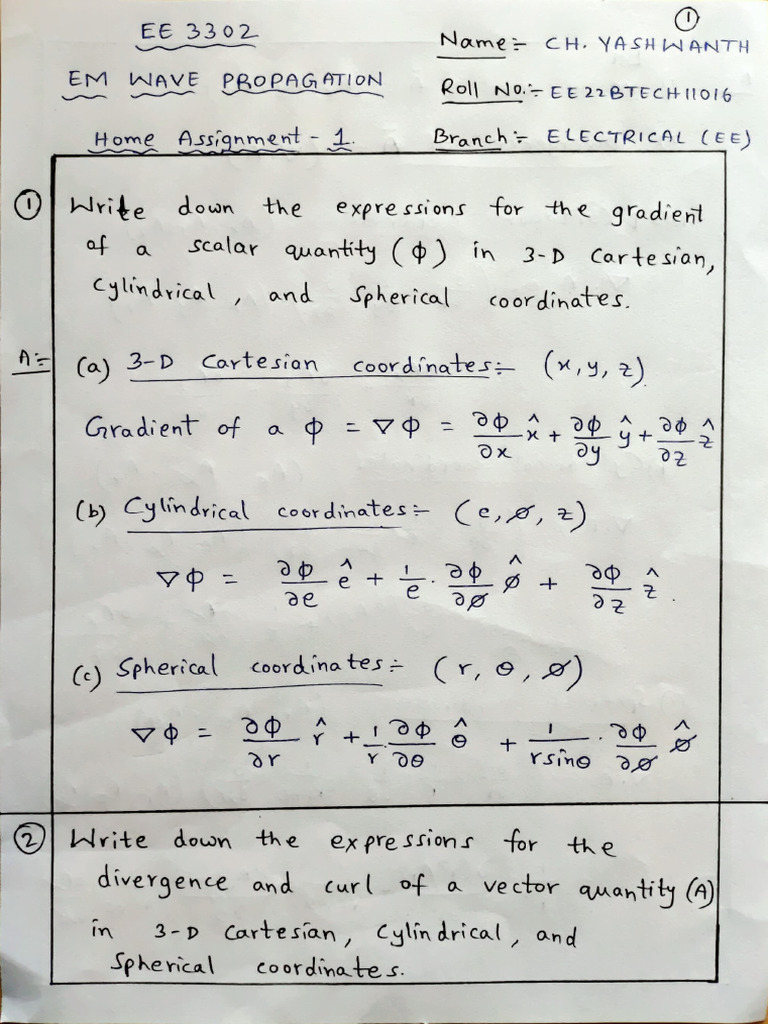 Electromagnetic Wave Assignment | PDF | Differential Equations ...
