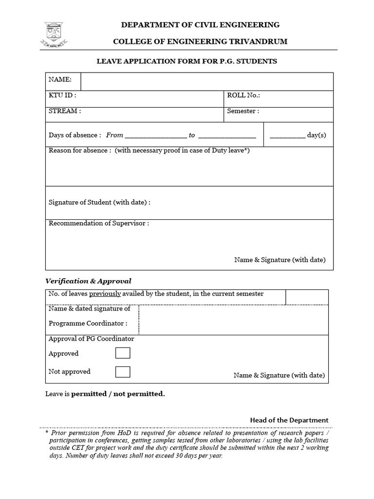 Leave Form | PDF