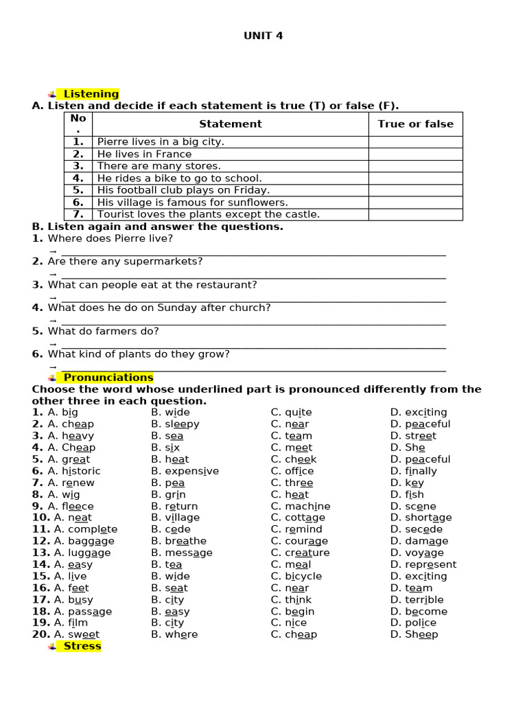 Listening and Language Skills Practice | PDF