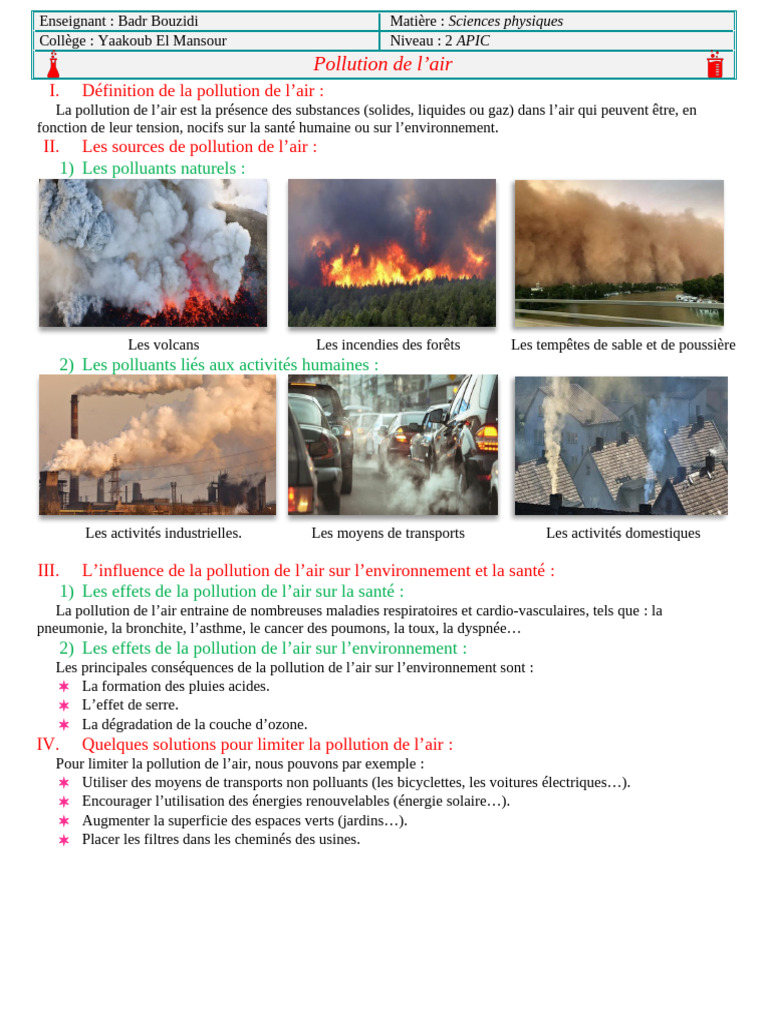 Pollution de l'air : Causes et Solutions | PDF | Droit