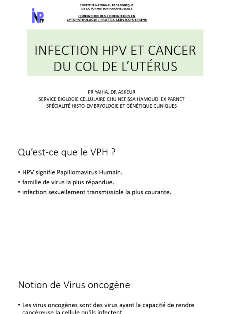 4.infection HPV Et Cancer Du Col de L'utérus | PDF | Cancer du col ...