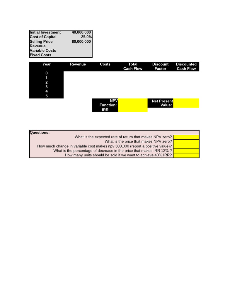 Finance 1 | PDF | Net Present Value | Internal Rate Of Return
