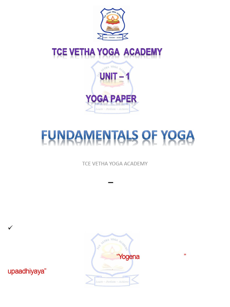 Fundamentals of Yoga Explained | PDF | Vedas | Yoga