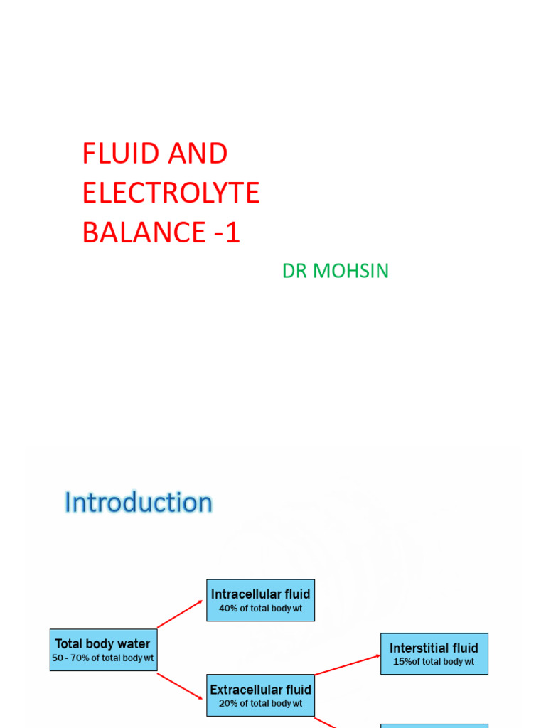 Fluid and Electrolyte Balance Overview | PDF | Dehydration | Clinical ...
