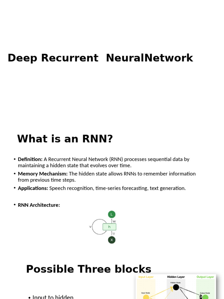 Deep Recurrent NeuralNetwork | PDF