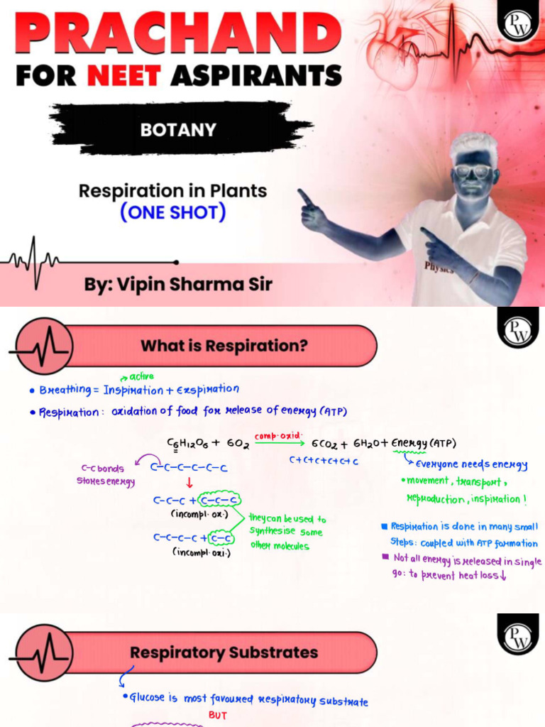 Respiration in Plants (One Shot) - Class Notes - Prachand NEET 2024 ...