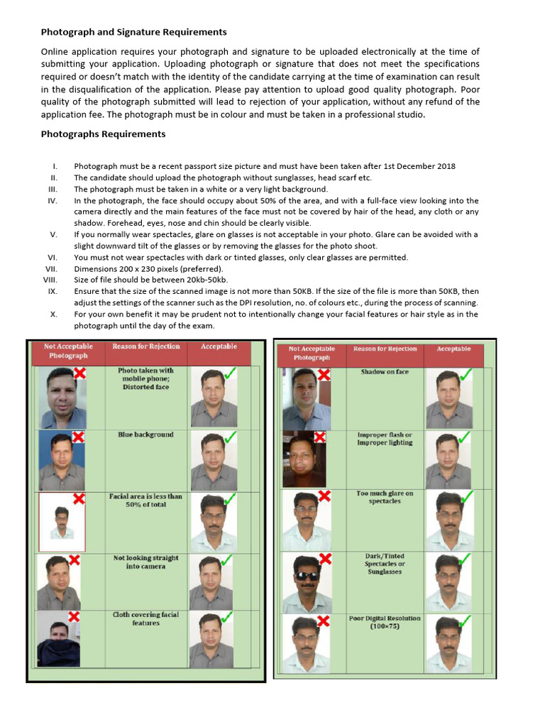 Application Photo & Signature Guide | PDF | Image Scanner | Photograph