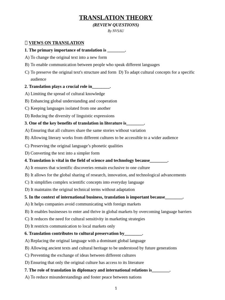 Importance of Translation Techniques | PDF | Translations | Language ...