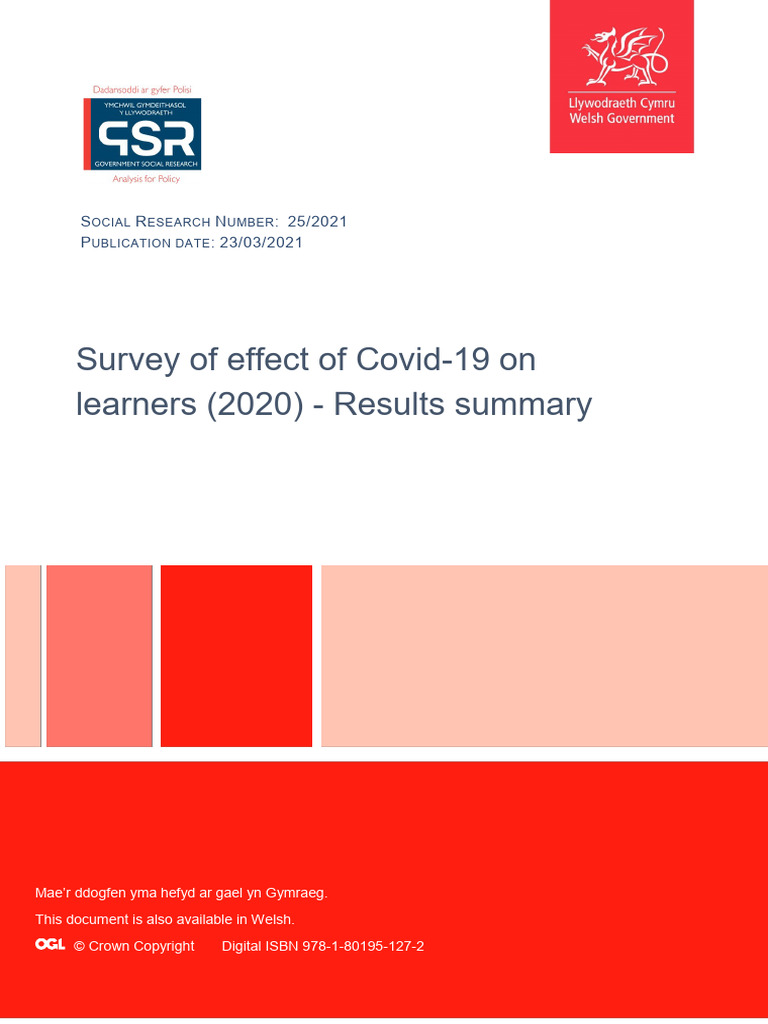 Survey of Effect of Covid 19 On Learners 2020 Results Summary | PDF ...