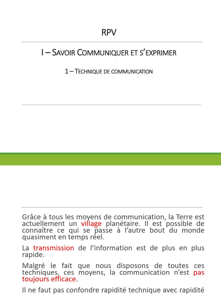 Techniques de Communication Efficace | PDF | la communication