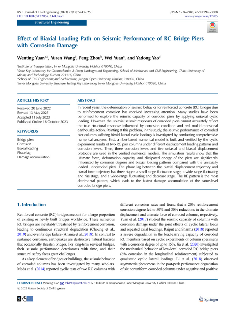 Effect of Biaxial Loading Path On Seismic Performance of RC Bridge ...