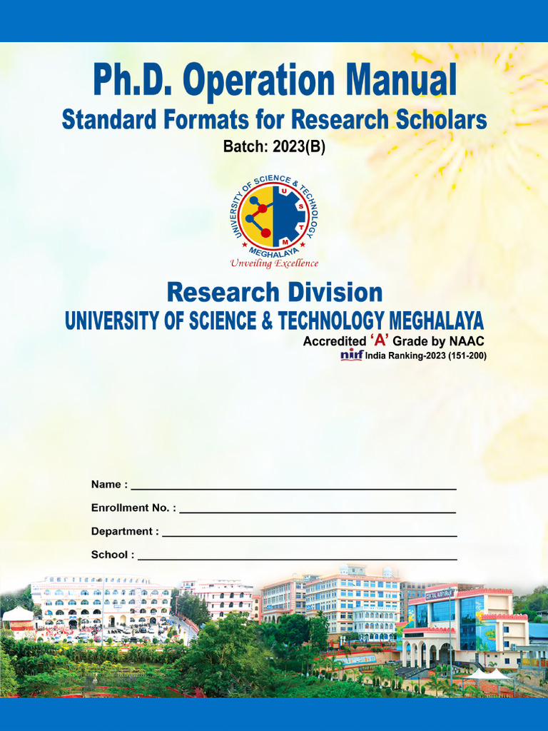 USTM Ph.D. Program Guidelines 2023 | PDF | Thesis | Doctor Of Philosophy