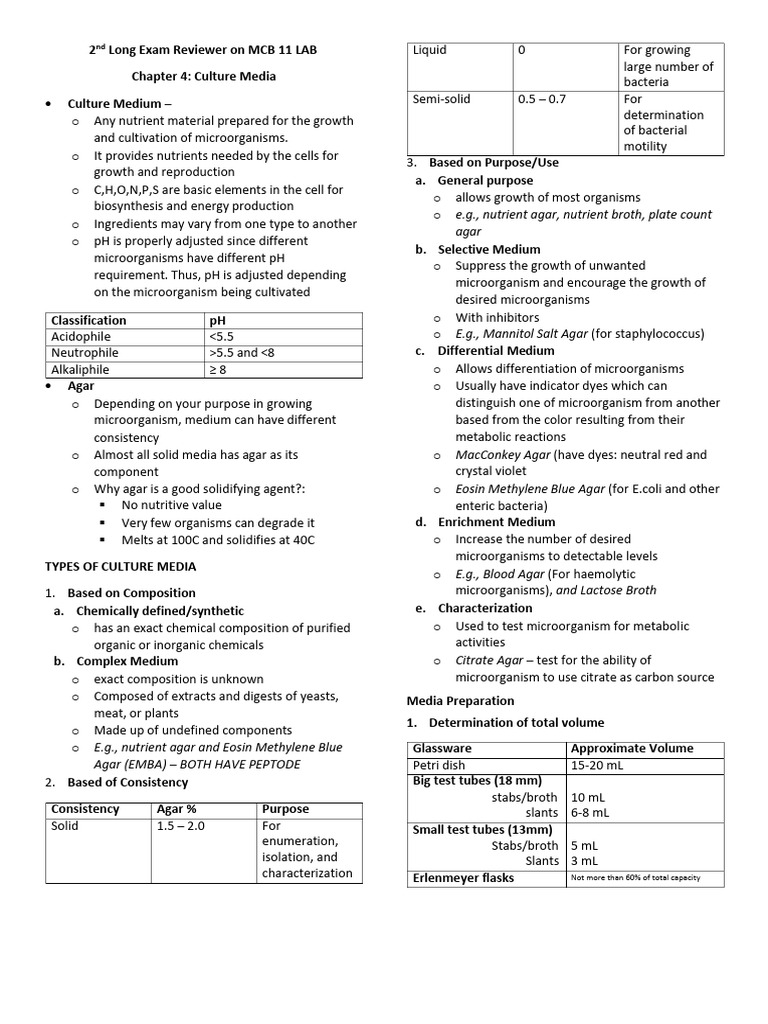 MCB 11 Lab Exam 2 Review Guide | PDF | Growth Medium | Microscopy