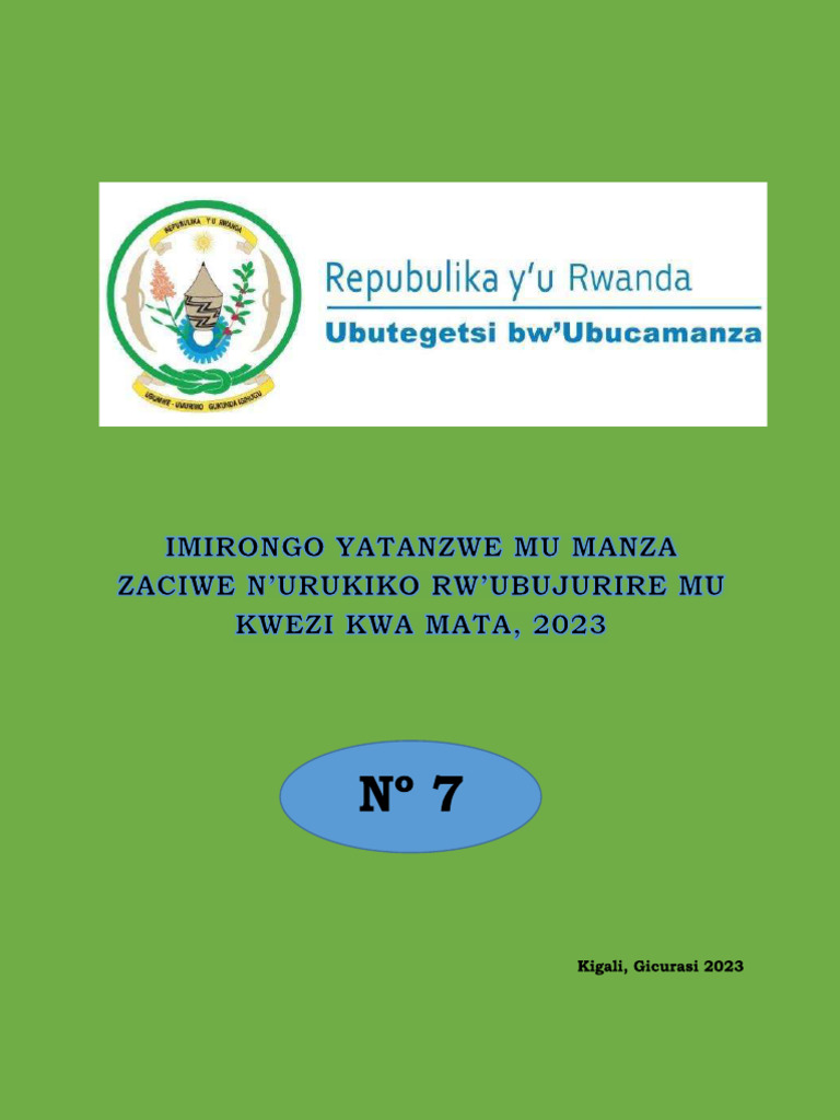 Icyegeranyo Cya 7 Cyo Muri 2023 Y'imanza Zaciwe N'urukiko Rw'Ubujurire ...