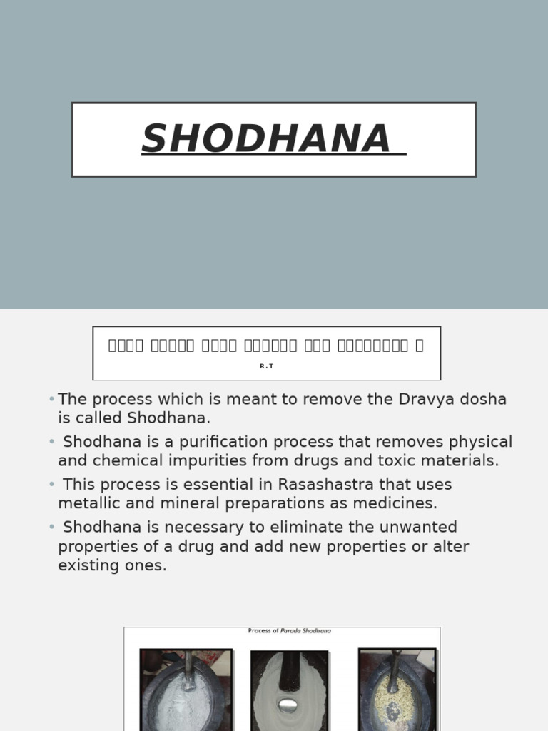 Understanding Shodhana in Rasashastra | PDF | Self-Improvement | Wellness