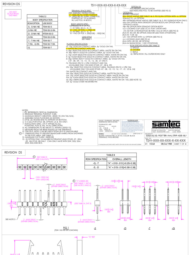 TSW-XXX-XX-XXX-X-XX-XXX Assembly Guide | PDF