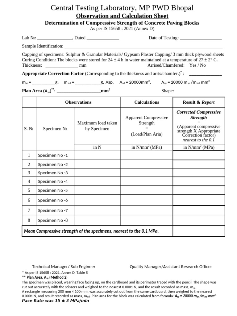 Compressive Strength of Paving Blocks | PDF | Concrete | Materials