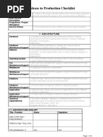 Release To Production Checklist