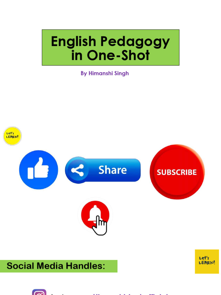 English Pedagogy in Oneshot | PDF | Language Acquisition | Second Language