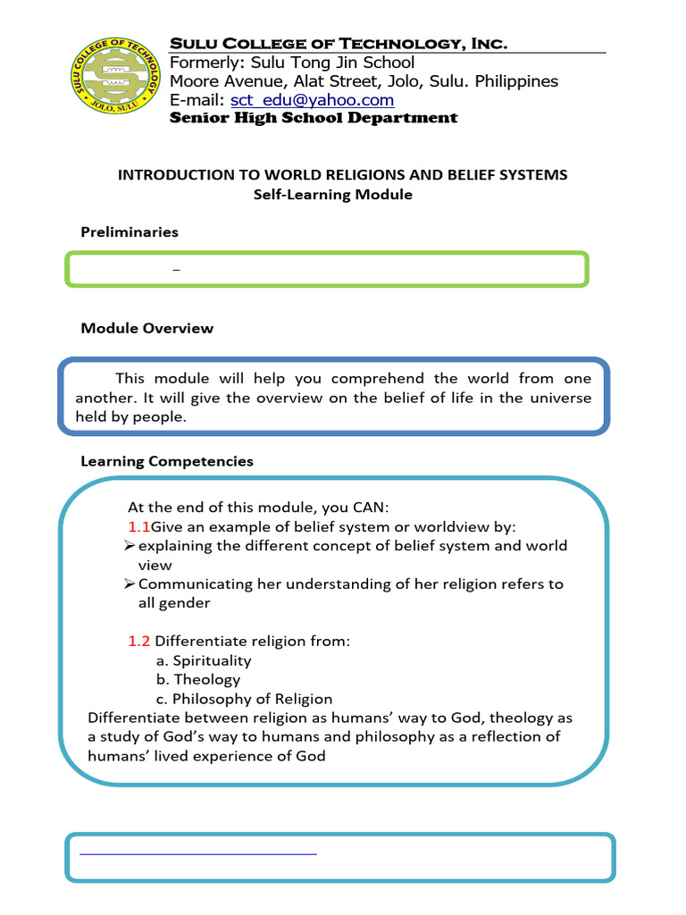 World Religions and Belief Systems Module | PDF | Monotheism | God