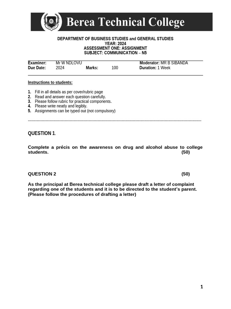 Comm N5 - Assignment Assessment | PDF | Business | Art