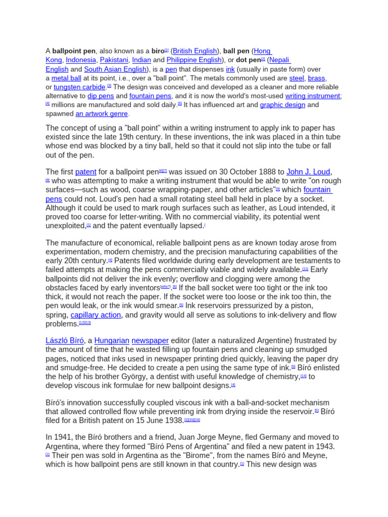 Ballpoint Pen | PDF | Portable Tools | Writing Implements