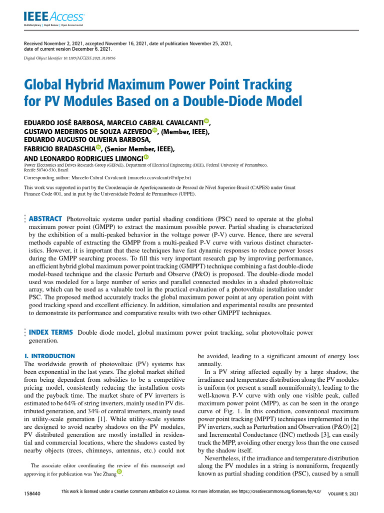 Global Hybrid MPPT for PV Modules | PDF | Photovoltaics | Photovoltaic ...