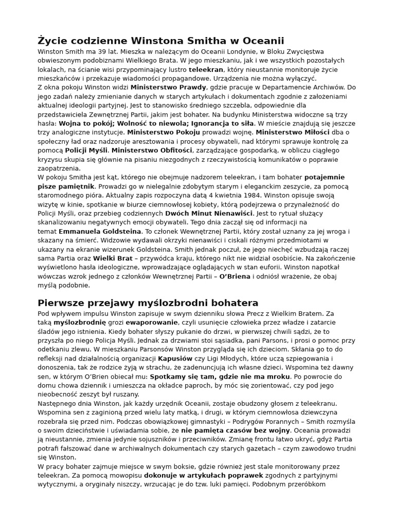 Rok 1984 Streszczenie Ostatni Dzwonek