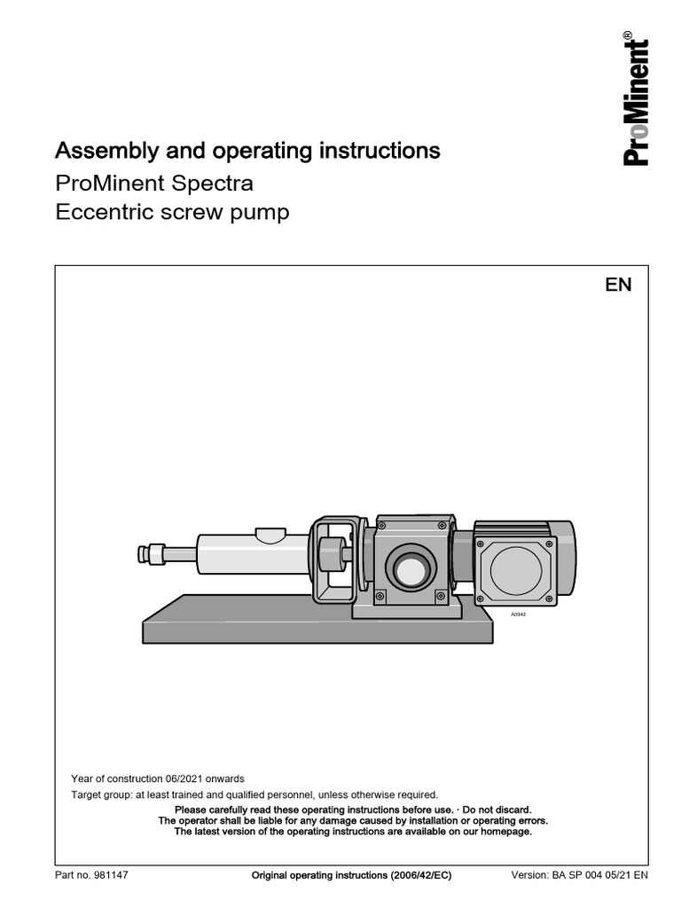 BA SP 004 05 21 EN Spectra EN | PDF | Pump